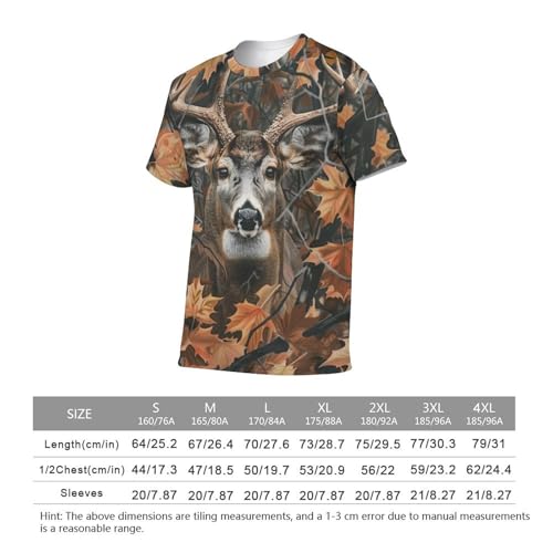 Camo Deer/Bear/Wolf Camouflage Hunting Tshirt Mens Animal Print Outdoor Casual Short Sleeve T-Shirts2