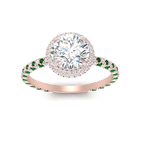 Bague ronde double halo pavé français : l'éclat grand luxe accessible