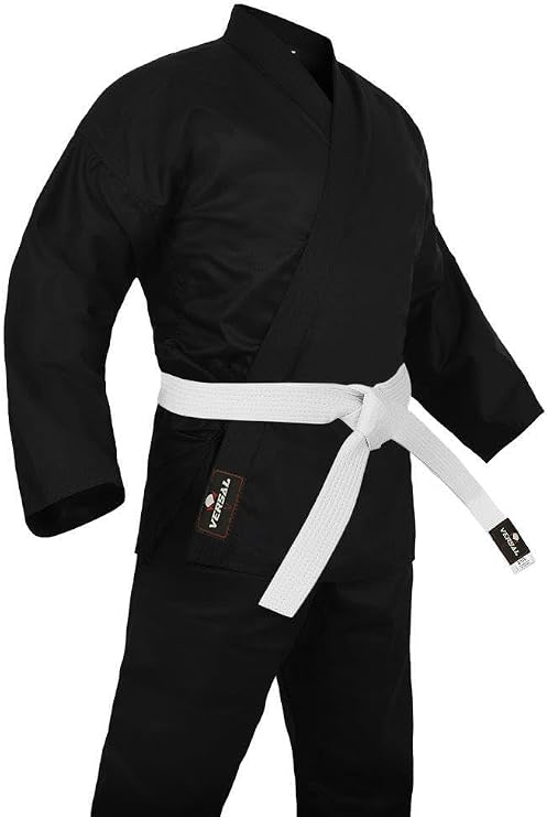 VERSAL Karate Gi for Kids/Adults Karate Uniform | Student White Karate Suit | 8oz Lightweight Polycotton Martial Arts Training Sparring Taekwondo Uniform with Belt