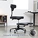 VIVO Ergonomic Mobile Cross Legged Desk Chair with Wheels, Home and Office, Flexible Kneeling Chair for Fidgeting, Adjustable Yoga Meditation Criss Cross Seat, Backrest, Black, CHAIR-CL02B