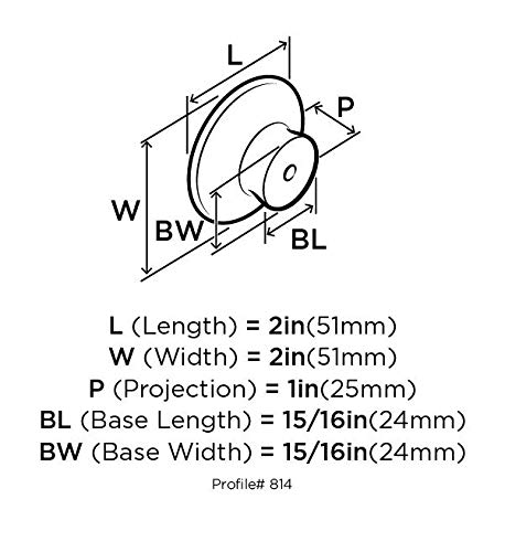 Amerock | Cabinet Knob | Unfinished | 2 Inch (51 Mm) Diameter | Everyday Heritage | 1 Pack | Drawer Knob | Cabinet Hardware #TOP2