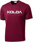 Joe's USA Koloa Surf(tm) Text Logo Tall Athletic All Sport Training T-Shirt-Maroon/w-XLT