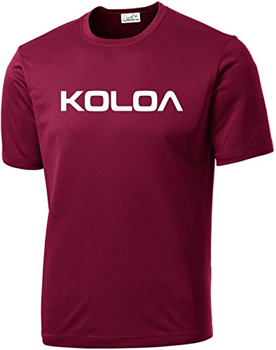 Joe's USA Koloa Surf(tm) Text Logo Tall Athletic All Sport Training T-Shirt-Maroon/w-XLT