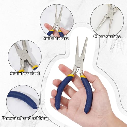 BENECREAT Drahtschlaufenzange Mit Rutschfestem Griff, Präzisions-Rundzange (2~8-Mm-Schlaufen) Zum Herstellen von Perlenschmuck Und Drahtformen