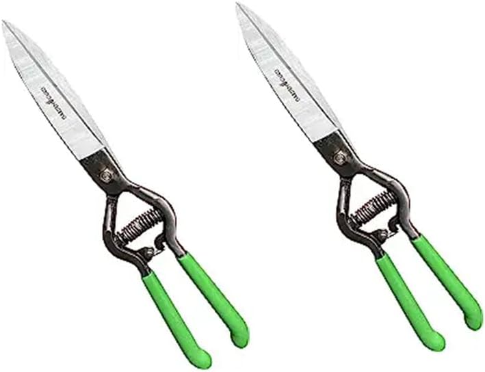 GARDEN GURU Tijeras de mano para cortar césped, podadoras clásicas de acero forjado, asas de agarre cómodo, perfectas para bordes de césped a mano,