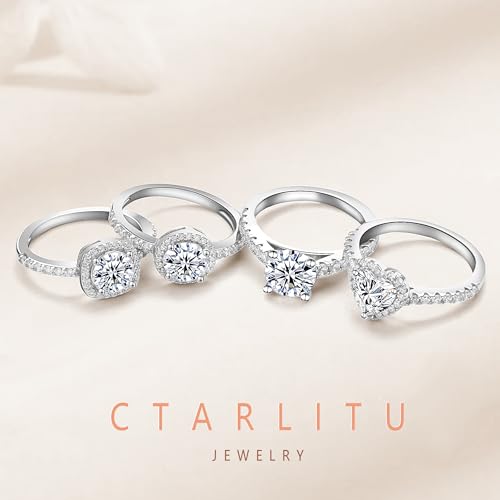 Solitaire Moissanite Engagement Rings 925 Sterling Silver 1CT Halo Promise Rings D Color VVS1 Lab Created Wedding Bands Moissanite Ring For Women3