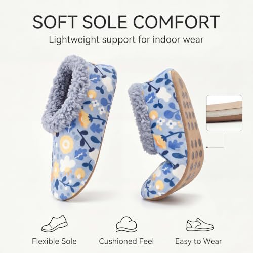 Image of The Metluks Womens Slippers Indoor Soft Sole Slipper Socks | Fuzzy sherpa lining, warm winter comfort, non slip grippers, flexible feel, washable, cozy home wear