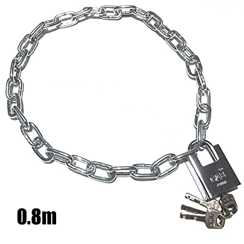 Image of Keyed Padlocks Steel Heavy Chain Lock, Waterproof and Rustproof Bicycle Anti-Theft Lock, 0.5m-5m (Size : 0.8m)