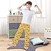 Yuiboo Elastic Clothes Cat Heart Yellow Outfits Lounge Pajama Pants Indoor with Pockets 9-10Y