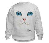 Cat Face Uni-Sex Sweatshirt (Adult Small, Ash Grey)