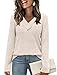 Sampeel Womens Tops Fall Fashion 2025 V Neck Cozy Sweaters Business Casual Outfits for Women Clothing Winter Holiday Beige XL