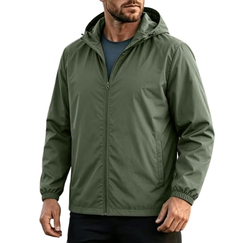 Giacca Ciclismo Uomo Leggera Impermeabile Pieghevole con Cappuccio