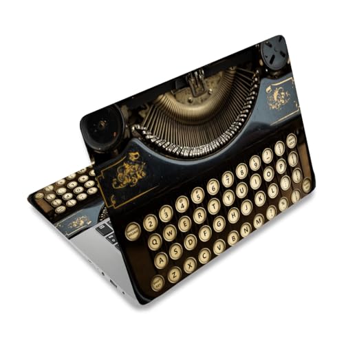 PLIGREAT Vintage Typewriter Laptop Decal Sticker Skin Cover, Laptop Stickers Skins Decal Fits 12" 13" 13.3" 14" 15" Laptops Universal Removable Vinyl Notebook Art Protector Netbook PC Cover Decal