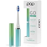 Pop Sonic Electric Toothbrush (Ombre) - Travel Toothbrushes w/AAA Battery | Kids Electric Toothbrushes with 2 Speed & 15,000-30,000 Strokes/Minute, Dupont Nylon Bristles (Ombre Green)