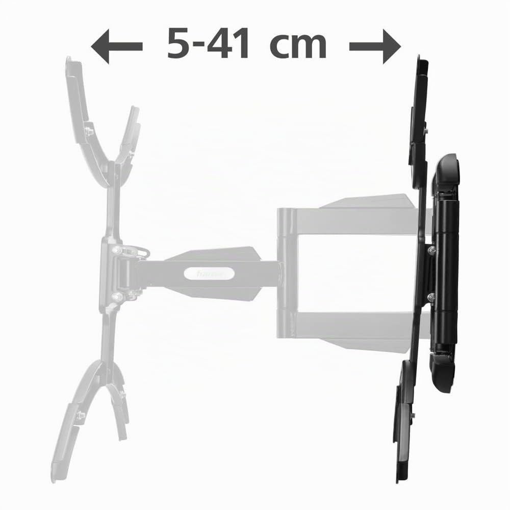 Hama TV-Wandhalterung 37“ - 90“ (TV-Halterung schwenkbar bis 120°, neigbar, ausziehbar, geringer Wandabstand 6,6 cm, Fernsehhalterung bis VESA 600x500, Traglast 50 kg, inkl. Fischer-Dübel) schwarz