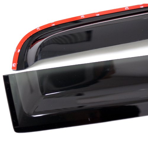 Image of TuningPros WD-144i in-Channel Window Visor Deflector Rain Guard Dark Smoke 4-pc Set