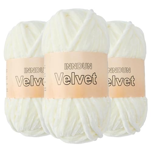 Image of Soft Velvet Chenille Yarn for Crocheting, Super Bulky Yarn for Blankets | Fluffy, plush yarn for crochet and knitting blankets, amigurumi, cushions and handmade gifts for cozy DIY projects.