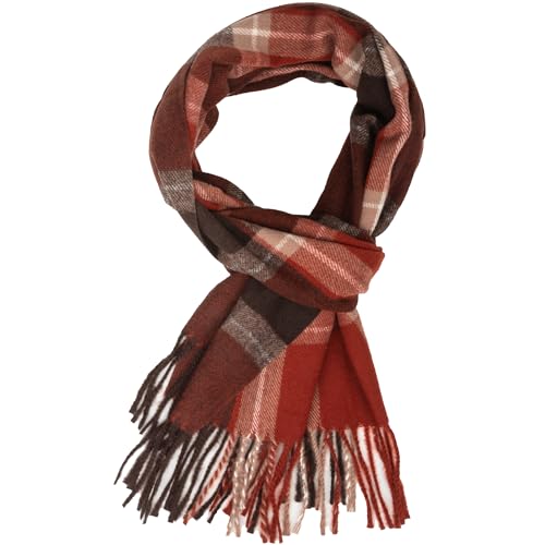 UTOWO Winter Scarf for Women Shawl Cashmere Feel Tassel Plaid Large Oversized Scarves Wraps