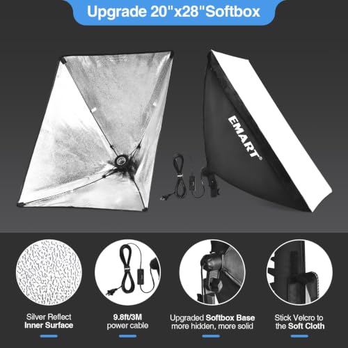 Image of EMART Softbox Lighting Kit, 85W 20 inchx28 inch Softbox for Photography Light 1Pack