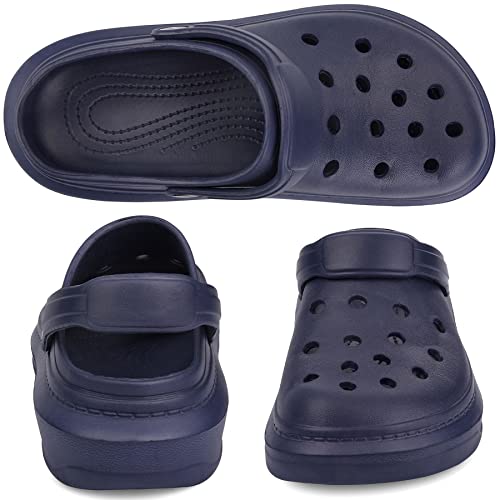 Vonmay Womens Mens Clogs Breathable Summer Beach Sandals Adjustable Slide Garden Shoes Slippers Nonslip, Navy Blue #TOP5