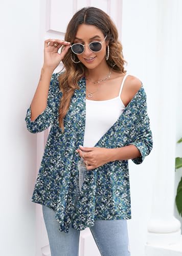 Image of Heymoments Women's Lightweight Open Front Cardigans 3 /4 Sleeve Casual Soft Drape Fall Cardigan S-2XL
