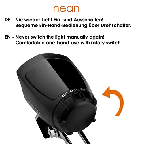 nean LED 70 LUX Dynamo Fahrradlicht mit Lichtautomatik Standlicht und StVZO, Fahrradlampe, Fahrrad...
