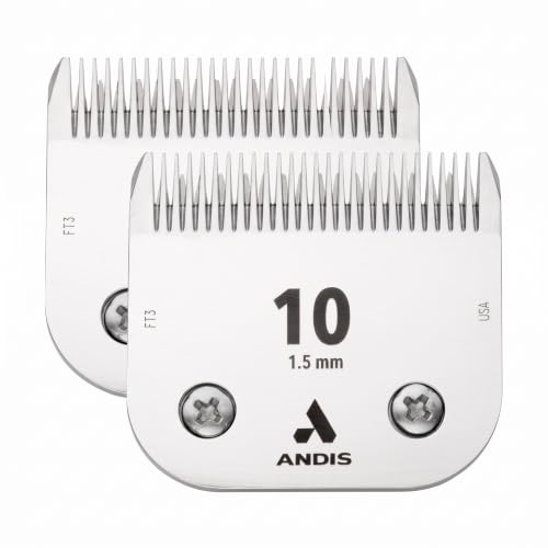 Andis – 64315, Ceramic Edge Detachable Pet Clipper Blade – Carbon-Infused Steel with Sharp Cutting Tech, Runs Cooler & Stays Sharper, Resists Rust & Heat, Size-10 - Fits AG, AGC & BDC Series, Chrome - image 1