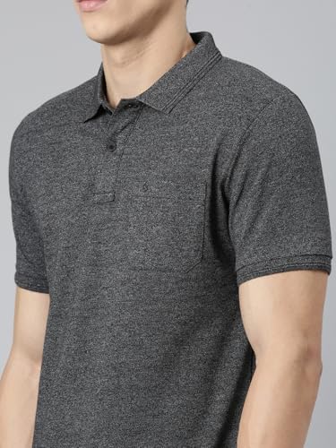 Image of Classic Polo Mens Solid Black Polo Neck T-Shirt