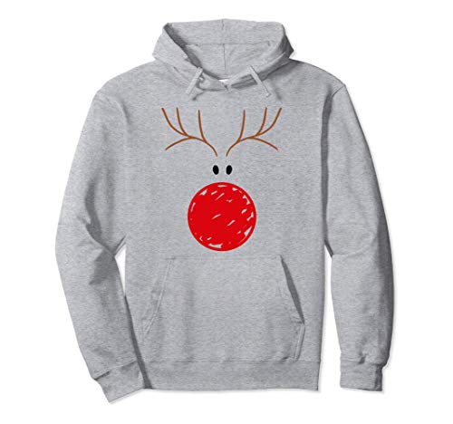 Rentier Rote Nase Weihnachten Pullover Hoodie