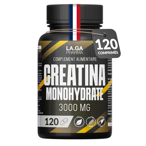 Creatine Monohydrate 120 Comprimés 3000mg. Augmente Performance Physique & Force Musculaire. Créatine Monohydrate pour la masse musculaire et l'énergie....