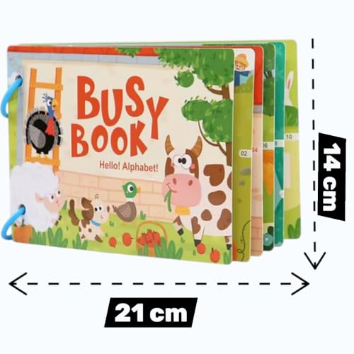 Image of Toddler Busy Book - Activity Binder for Kids 3+ Years | Montessori Learning Busy Board | Activity Book | Educational Toy | Easy to Carry Travel Book | Return Gift for Kids (Hello Alphabet)