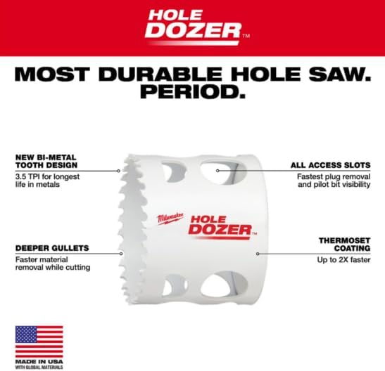 Hole Dozer Hole Saw, Bi-Metal, 4-1/8 in