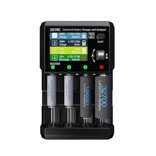MC5000 Cylindrical Battery Charger and Analyzer MAXBUSTER Versatile Precise for Li-ion Li-ion HV LiFePO4 NiMH NiCd NiZn RAM LTO Na-ion Cylindrical Batteries This Powerhouse Handles Them All.
