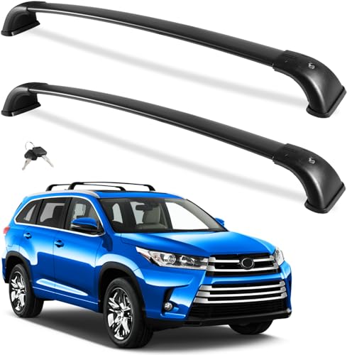 Wonderdriver Lockable Roof Rack Cross Bars 220lb Compatible with 2014-2019 Toyota Highlander XLE...