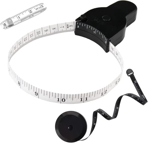 3PCS Body Measure Tape 60 inch (150cm), Automatic Telescopic Fat Measure for Body Measurement...