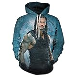 Men's Wrestler Roman Reigns Graphic 3D Printing Hooded Sweatshirt with Pocket W2 L