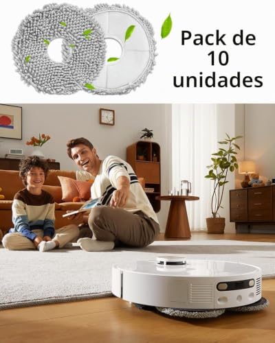 Miniatura 7 de Sobeau 10 Paños De Repuesto Para Dreame L10s Ultra L10 Ultra L20 Ultra L10s Pro Ultra Heat L10s Pro Gen 2 D10 Plus Gen 2 L40 Ultra X40 Ultra Complete Xiaomi X20 , Para Ecovacs Deebot T30 Pro Omni