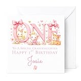 Personalised 1st Birthday Card for Boy or Girl (Pink)