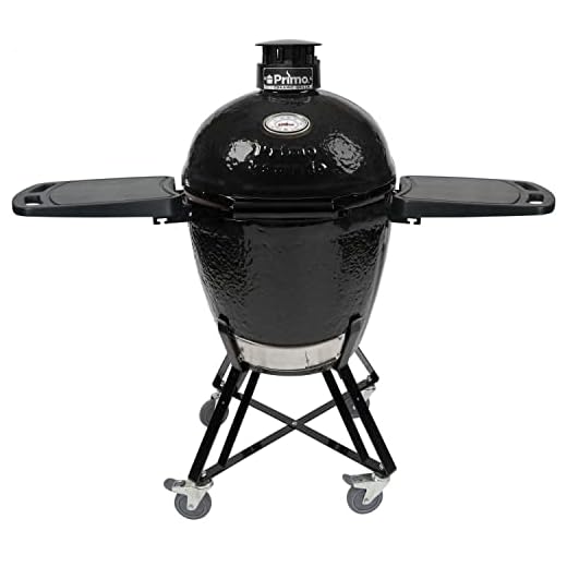 Primo All-in-One Large Round Ceramic Kamado Grill with Cradle & Side Shelves - PGCRC (2021)