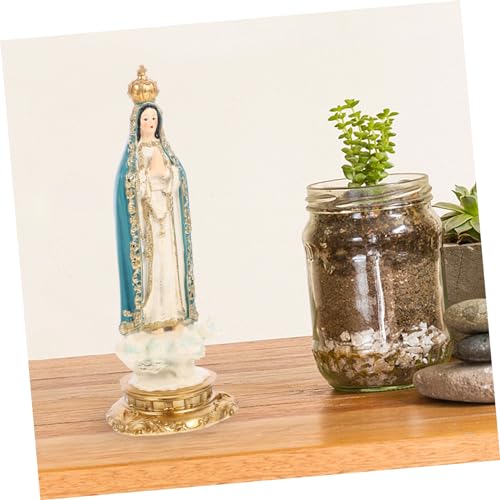 Virgen María Estatua Decoración de Escritorio en Resina