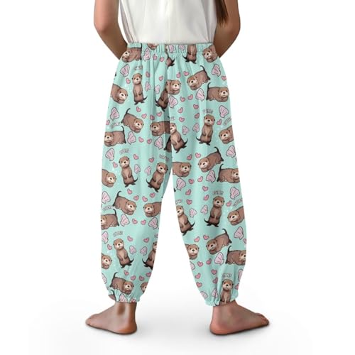 Kids Harem Pants Lightweight Wide-Leg Pants Hip Hop Dance Yoga Pants Baggy Boho Trouser Size M to XL3