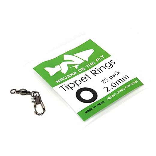 Nirvana Premium Fly Fishing Tippet Rings - 25 Rings on a Clip - Made in Japan (2.5mm)