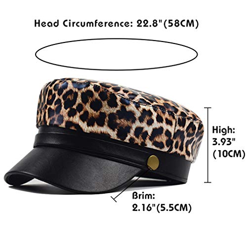 Docila Cheetah Print Newsboy Hat Womens Trendy Leopard Visor Bill Cap Durable Outdoor Mariner Style Cabbie Painter Caps (Leopard) #TOP2