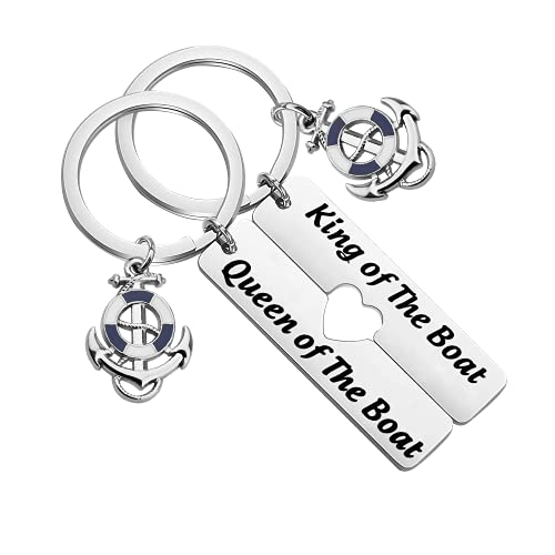 TIIMG Regalos para parejas de barco Rey y Reina del Barco Regalo para propietario de barco Capitán de barco, King And Queen of the Boat, Metal, Na desconocido Cover
