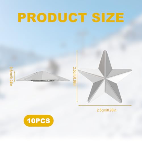Penitue 10 Stück Snowboard-Stomppad, Eisen Snowboard-Grip-Pad mit Selbstklebender Rückseite für Verbesserte Traktion und Kontrolle Beim Winter-Snowboarden (Sternförmig)