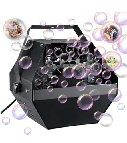 Theefun Bubble Machine: 750ML Metal Automatic Bubble Maker for Toddlers and Kids, Portable Professional Bubble Blower Operated by Plug-in Bubble Toys for Parties Weddings Indoor and Outdoor Use