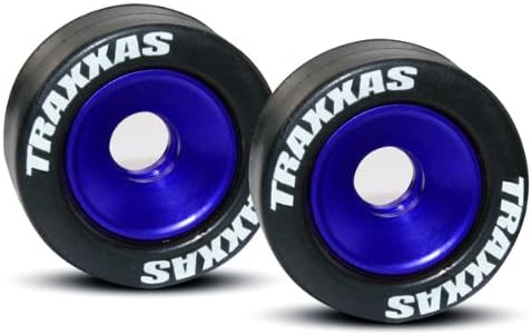 Traxxas 5186A Wheelie Bar Blue with Rubber Wheels