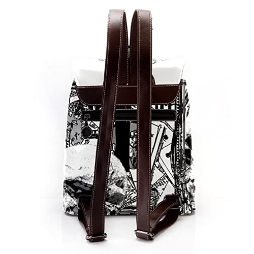 Sac à dos adolescentes en cuir multicolore avec lettres - 2