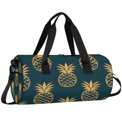 Lightweight Travel Duffle Bag Cute Pineapples Print Gym Bag for Women Men Stylish Small Duffle Bag for Fitness Yoga Travel Overnight Sport