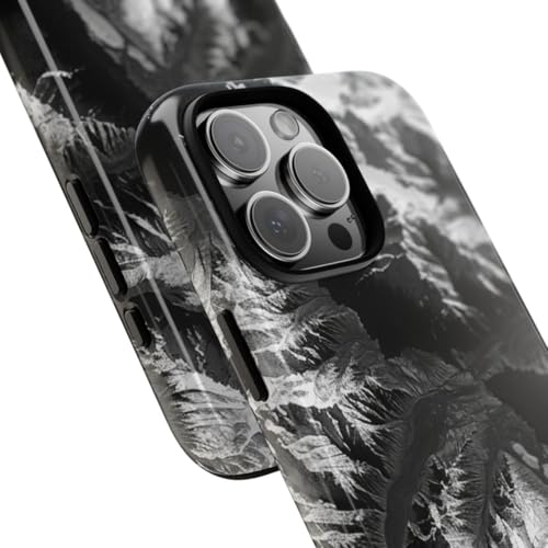 Coque iPhone 16 Pro Max rigide brillante au design montagne premium